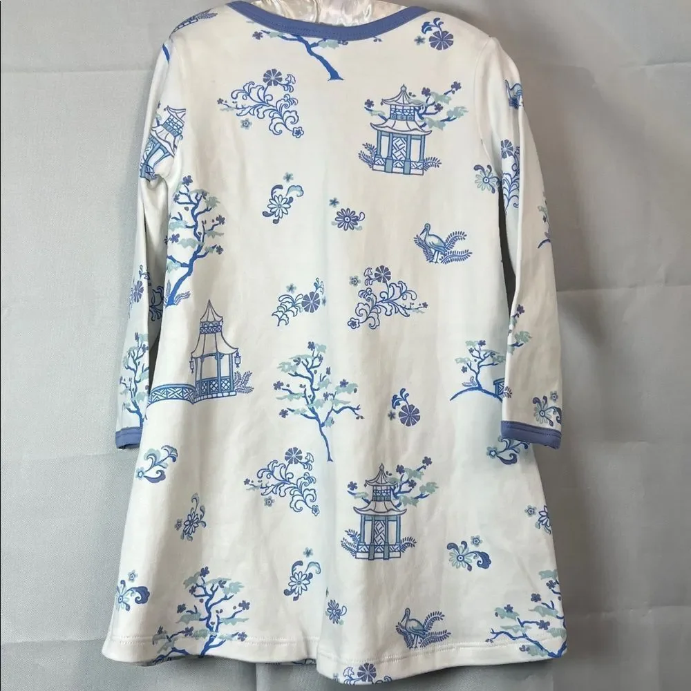 The Beaufort Bonnet Company Polly Play dress blue & white toile longsleeve dress